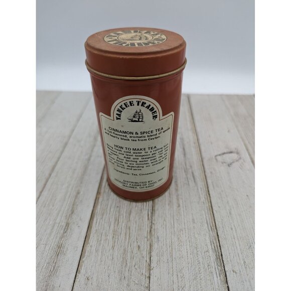 Vintage Tin Hickory Farms Yankee Trader Cinnamon & Spice Tea 2 3/4 OZ. USA - Picture 3 of 5